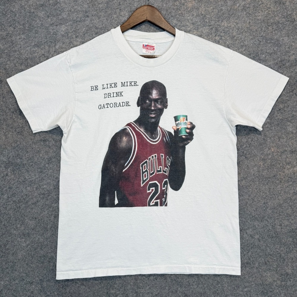 VTG Michael Jordan Be Like Mike Gatorade Shirt Large Single Stitch USA 90s‎ RARE